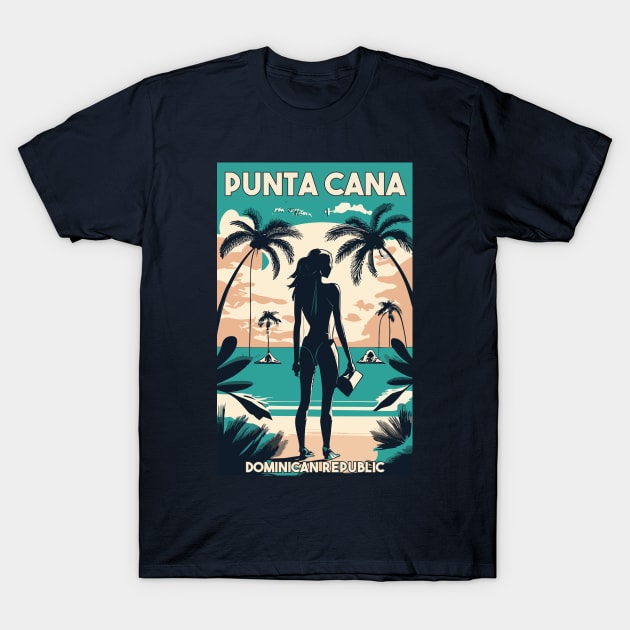 A Vintage Travel Art of Punta Cana - Dominican Republic T-Shirt by goodoldvintage